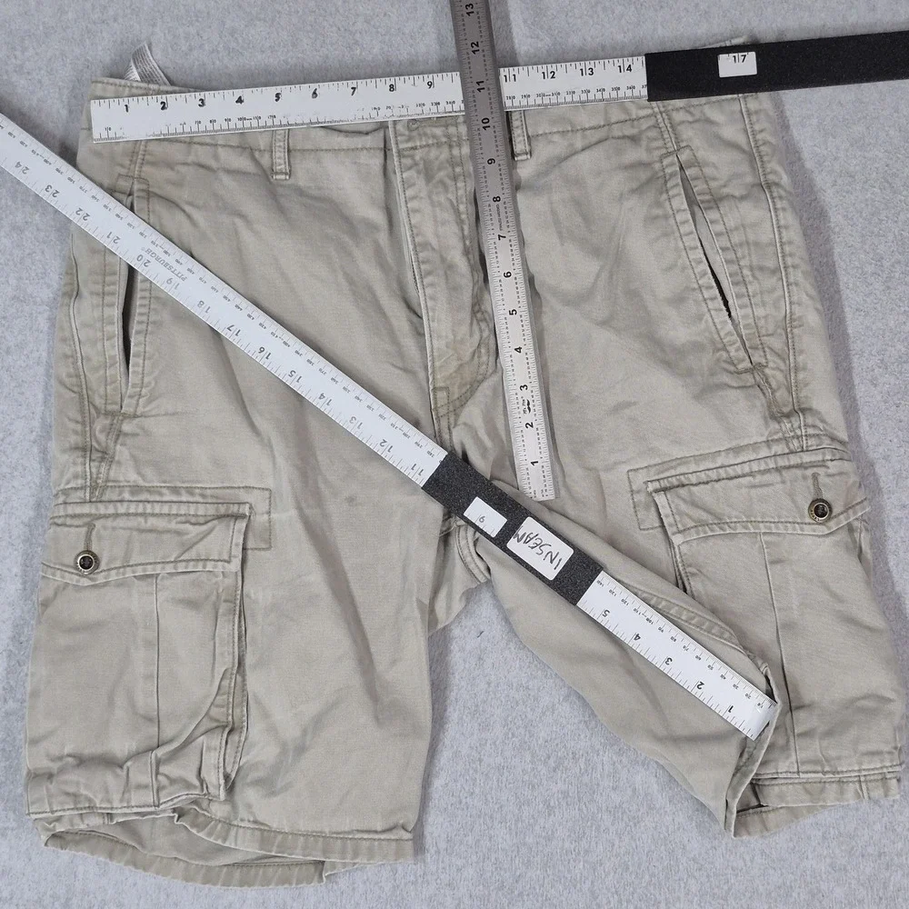 Levi's Men Shorts 34 Khaki Cargo Twill Outdoor Pockets Mid Rise 9